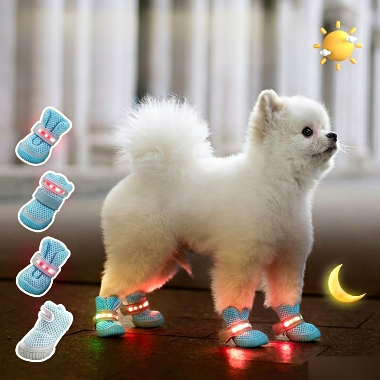 Leuchtende Hundeschuhe Für Kleine Hunde, Wasserdichte Hundestiefel Mit Weicher Sohle, Rutschfeste Haustierschuhe Für Pudel, Bichon Frisé, Teddy Und Kleine Rassen, Sicherer Halt Bei Winterspaziergängen - MeineFotoTassen