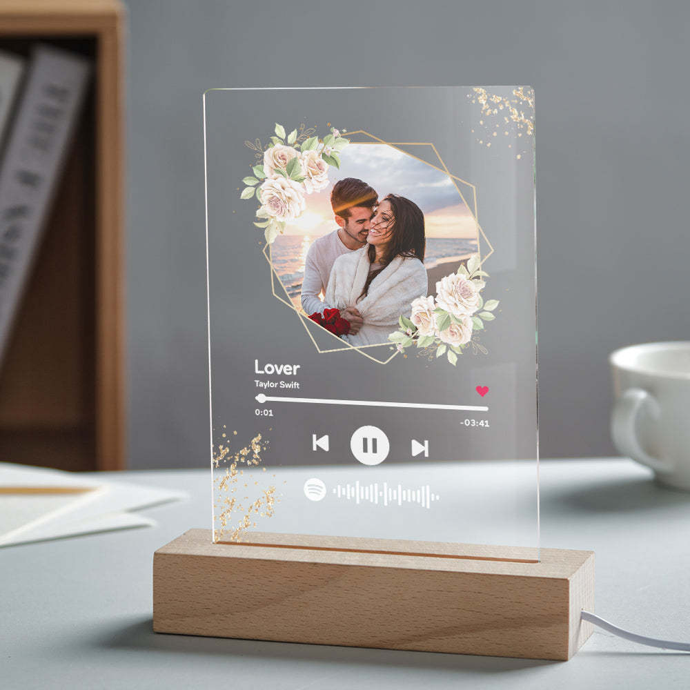 Benutzerdefinierte Spotify Code Song Plaque Musik Glas Schlüsselanhänger/plakette/nachtlicht Geschenk Für Liebhaber - MeineFotoTassen