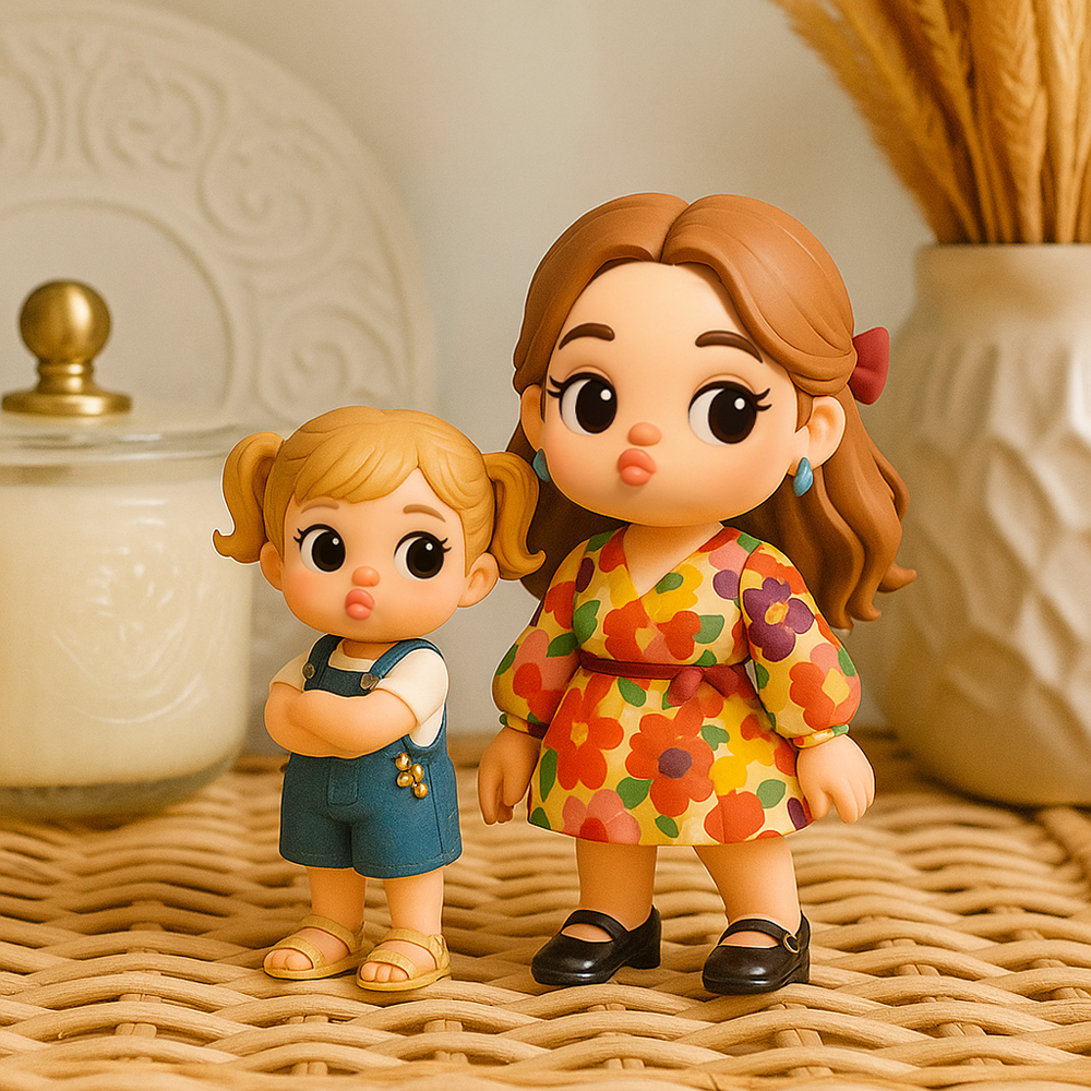 Benutzerdefinierte Süße Spielzeugfigur Im Schmollen-stil, 3d-minifiguren, Personalisierte Foto-blindbox, Einzigartiges Geschenk Für Beste Freunde - DePhotoBoxer