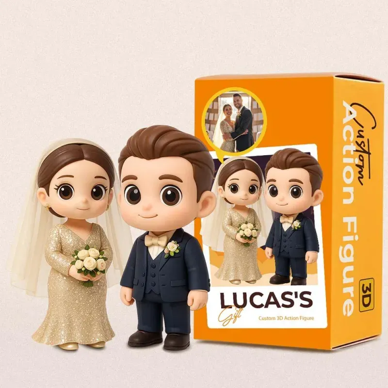 Personalisierte 3d-actionfigur Nach Foto – Individuelle Spielfigur Für Paare – Geschenkidee Zur Hochzeit - DePhotoBoxer