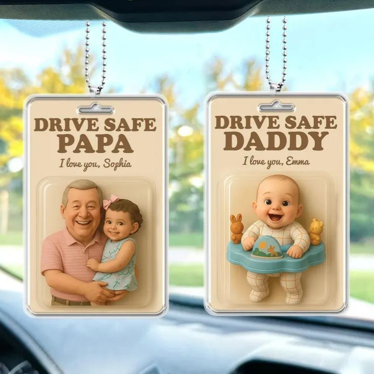 Personalisiertes Vatertagsgeschenk Für Papa, Personalisiertes Foto, Actionfigur, Auto-ornament, Hängegeschenk Für Opa, Geschenk Für Neuen Papa, Papa-geschenke Von Kindern