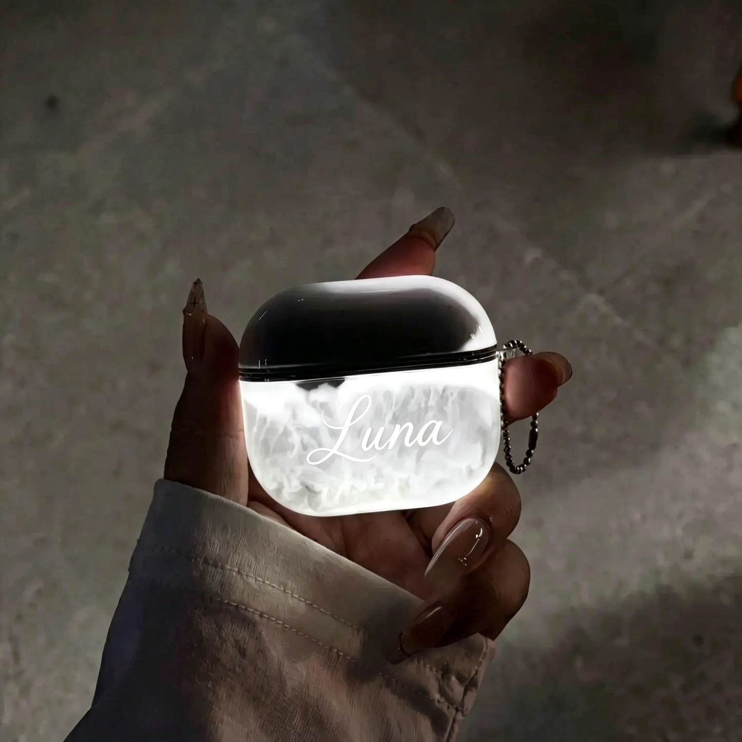 Personalisierte Airpods-hülle Mit Flüssigglitzer, Die Im Dunkeln Leuchtet – Glitzernder, Süßer Schutz Für Airpods 1, 2, 3 Und 4 – Stoßfest - MeineFotoTassen