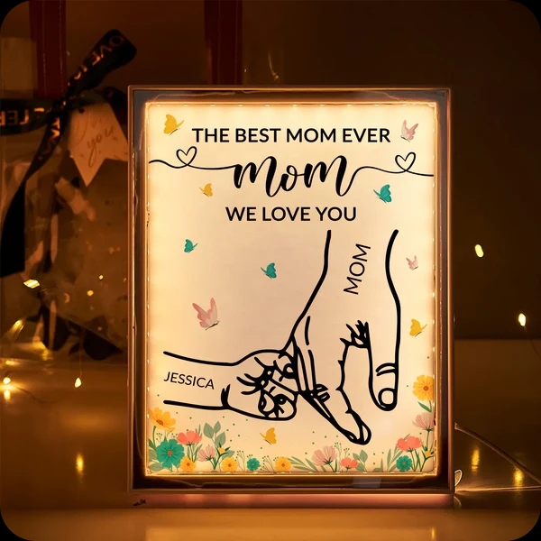 Benutzerdefinierte Led-spiegelrahmenlampe „best Mom Ever" Nachtlicht Für Frauen - MeineFotoTassen