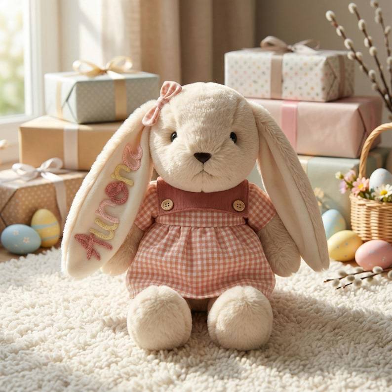 Personalisiertes Hasenplüschtier: Hasenpuppe Für Das Kinderzimmer, Stofftier Für Die Kindertagesstätte, Geschenk Für Die Babyparty - MeineFotoTassen