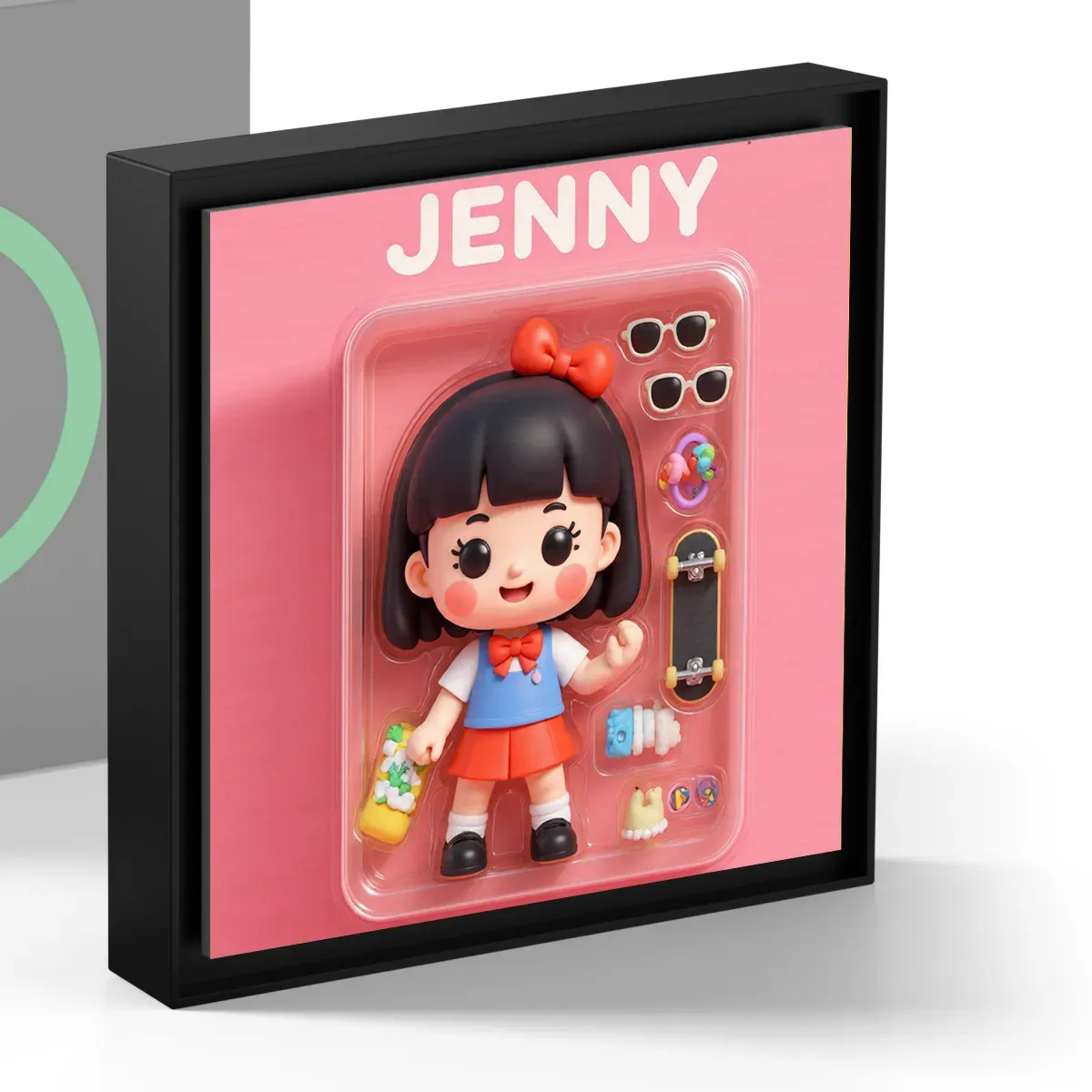 Benutzerdefinierte Actionfigur AI Foto Personalisierte Spielzeugkiste Kunststil Musik Kühlschrankmagnete, die Lieder spielen können Geschenk für Paare