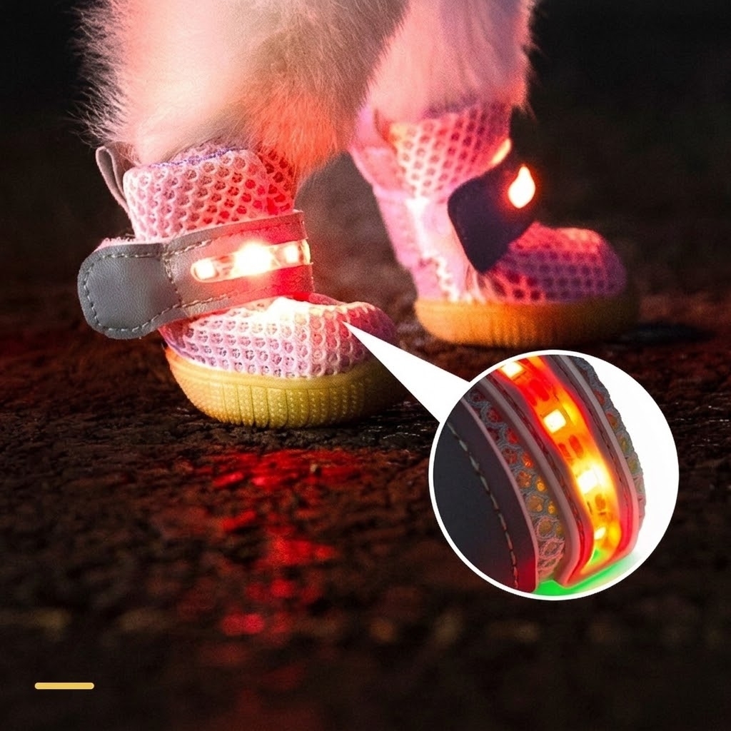 Leuchtende Hundeschuhe Für Kleine Hunde, Wasserdichte Hundestiefel Mit Weicher Sohle, Rutschfeste Haustierschuhe Für Pudel, Bichon Frisé, Teddy Und Kleine Rassen, Sicherer Halt Bei Winterspaziergängen - MeineFotoTassen