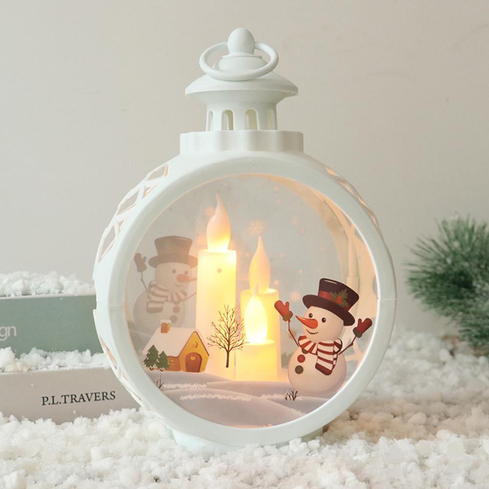 Christmas LED Candle Lights Gifts Round Christmas Chandeliers Portable Cross-border New Retro Window Ornaments