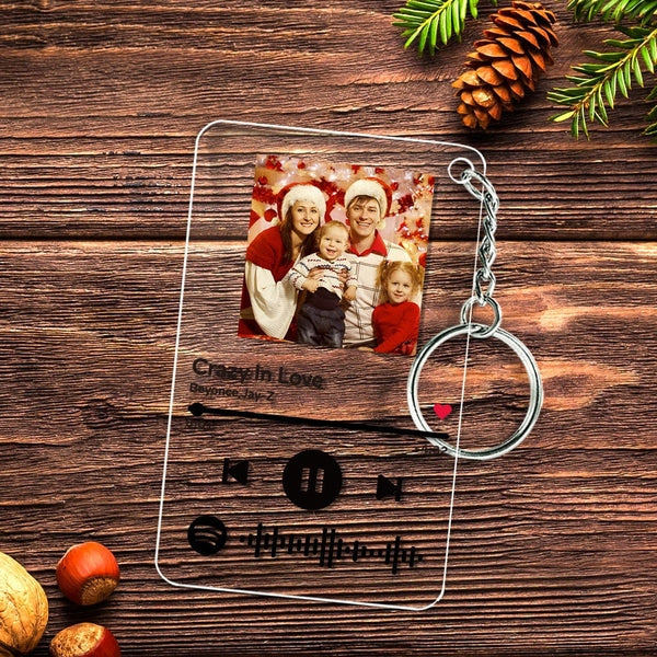Spotify Keychain  Music Keychain Plaque Custom Photo Music Keychain