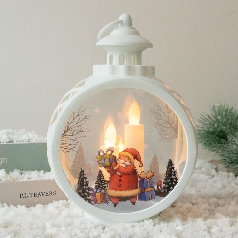 Christmas LED Candle Lights Gifts Round Christmas Chandeliers Portable Cross-border New Retro Window Ornaments