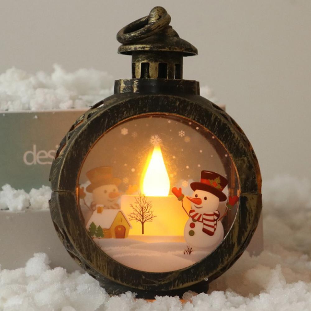 Christmas LED Candle Lights Gifts Round Christmas Chandeliers Portable Cross-border New Retro Window Ornaments