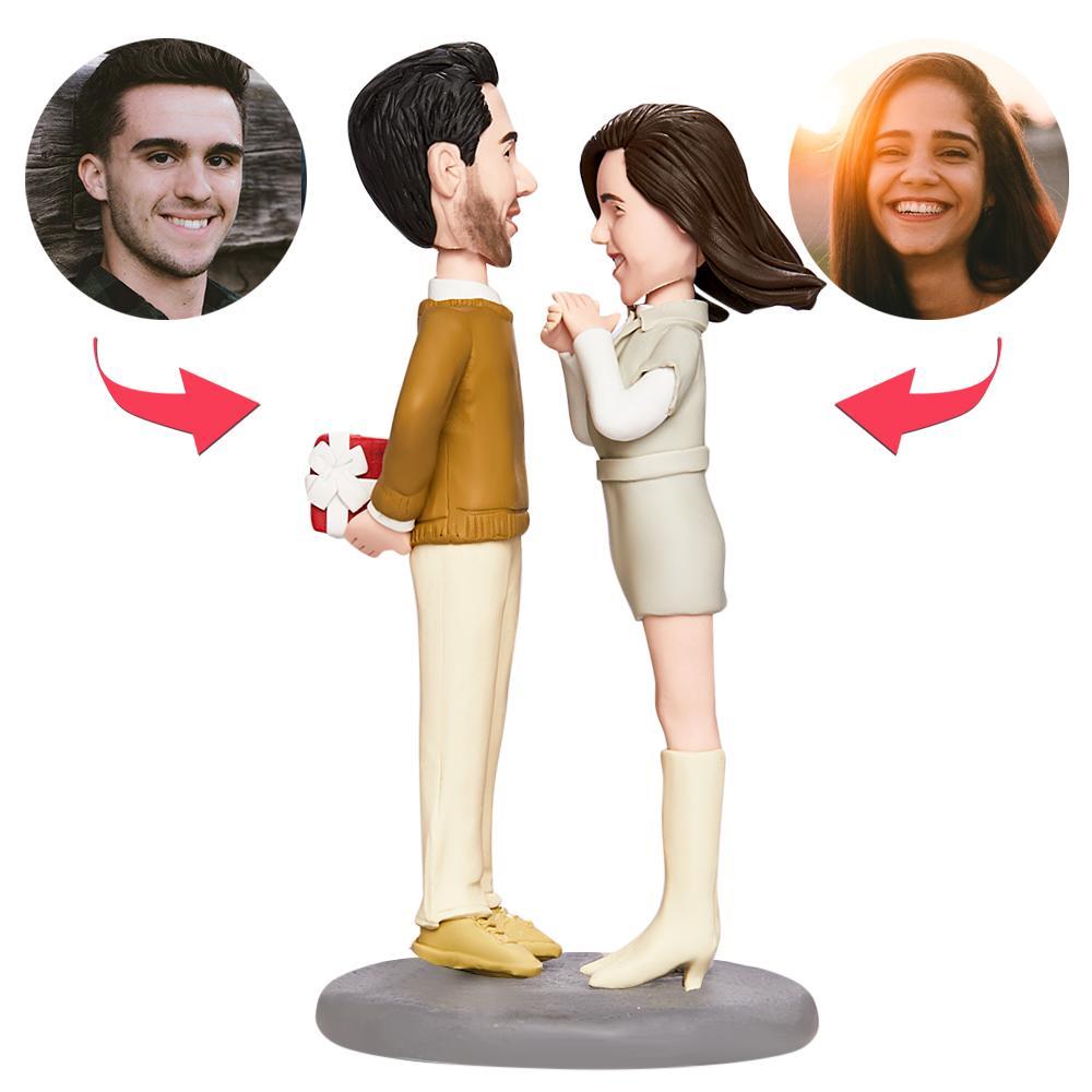 Valentines Gift Surprise for You Custom Bobblehead with Engraved Text - Myphotomugs