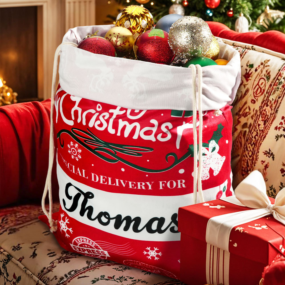 Custom Name Gift Bag Personalized Christmas Santa Sack for Gifts Christmas Gifts for Kids