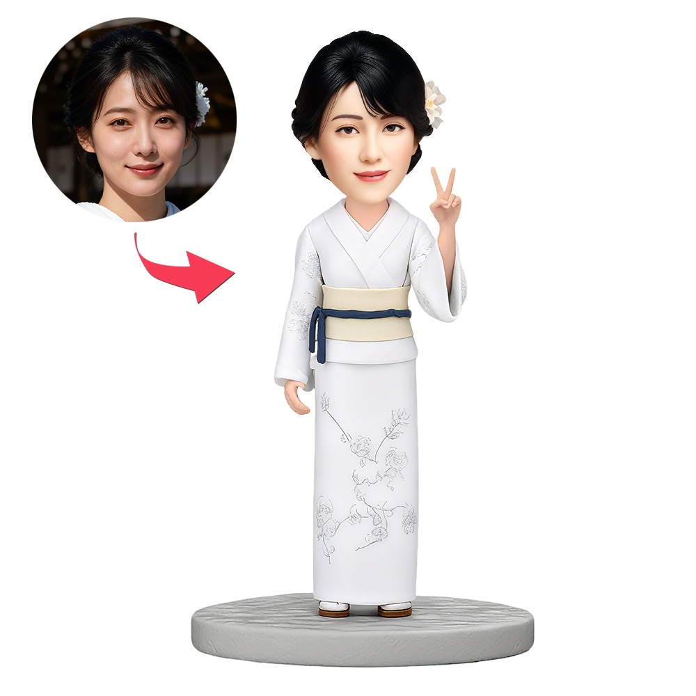 4-Custom Female Boss in a Suit Wearing a Boss T-shirt Custom Bobblehead with Engraved Text