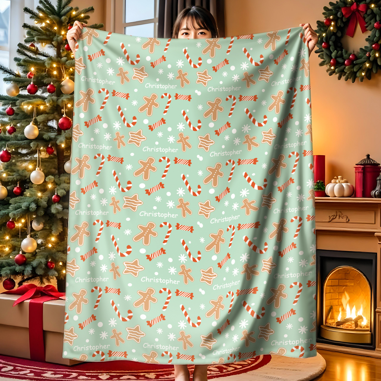 Personalized Name Blanket Custom Christmas Blanket Personalized Family Name Blanket