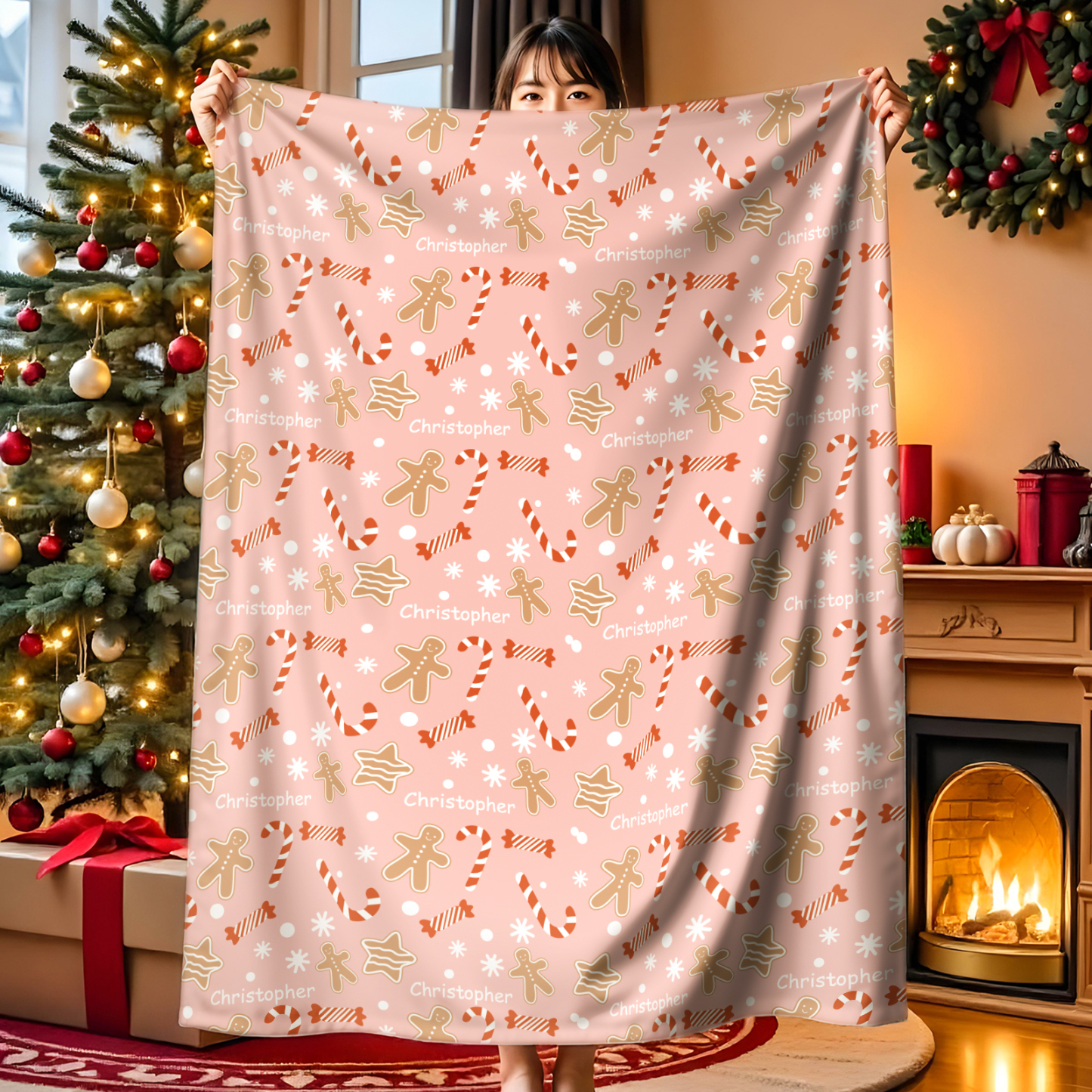 Personalized Name Blanket Custom Christmas Blanket Personalized Family Name Blanket