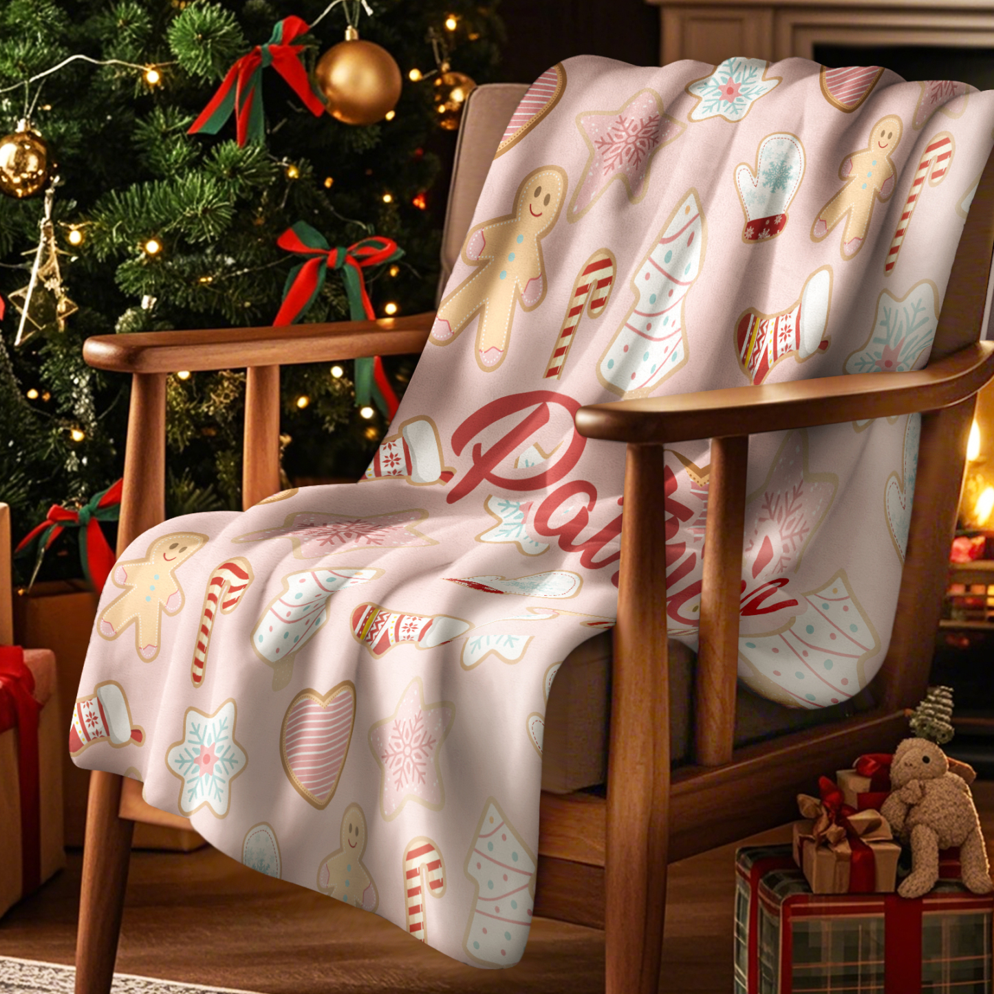 Custom Christmas Blanket Personalized Name Blanket Name Blanket for Family