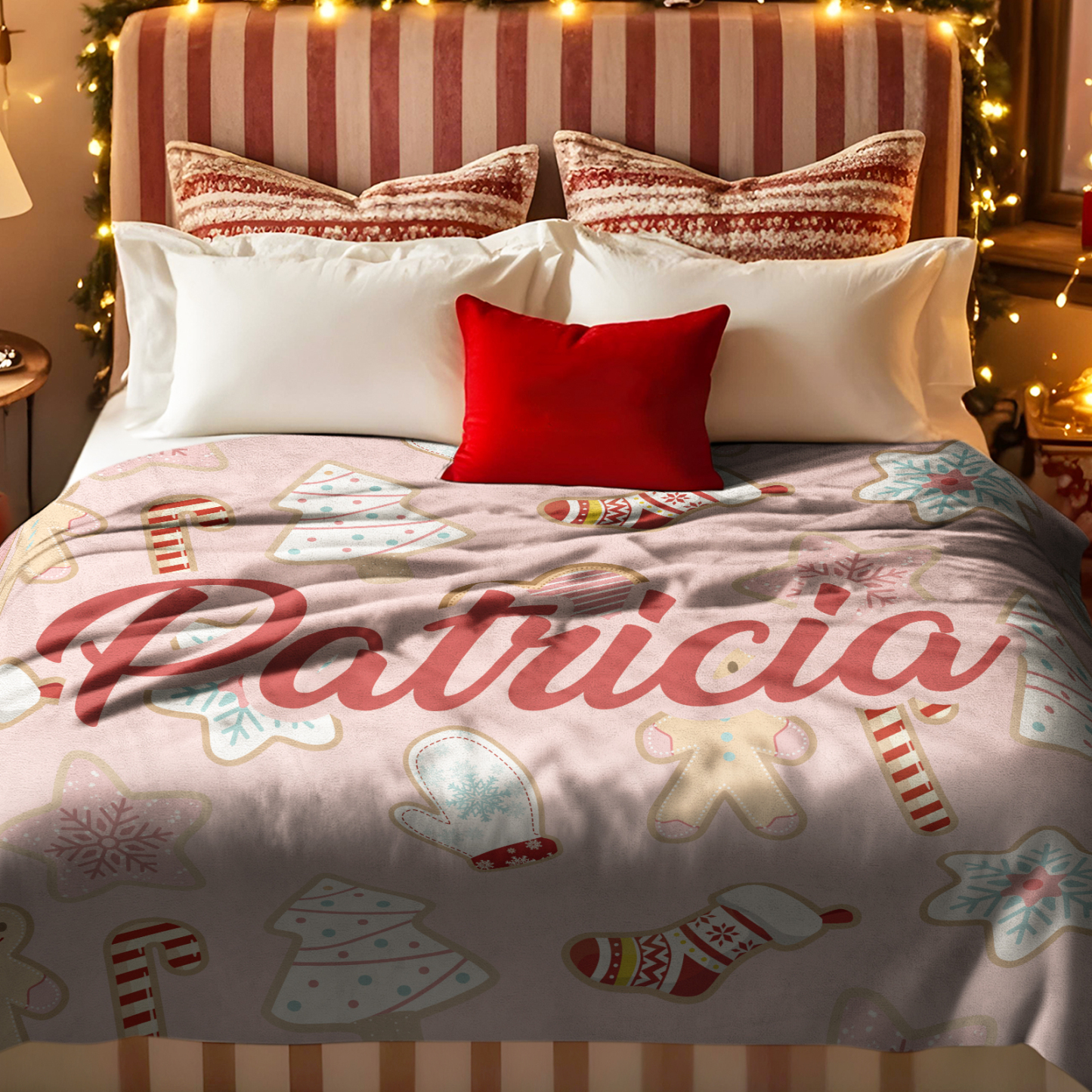 Custom Christmas Blanket Personalized Name Blanket Name Blanket for Family