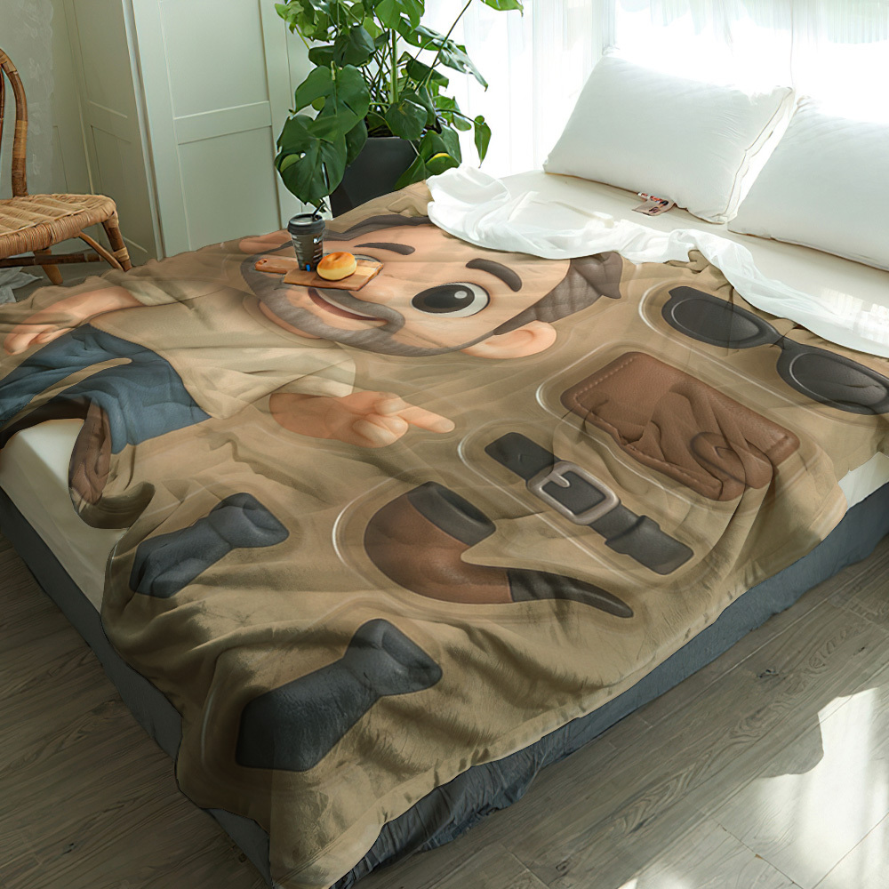 [Copy]Personalized Photo Blanket Cute Plush Blanket Mini Me Blanket Gifts for Lover