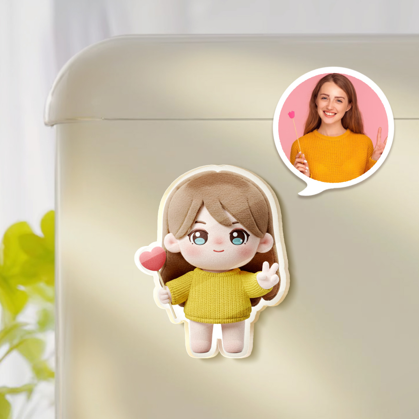 Custom Cartoon Fridge Magnet Personalized Photo Acrylic Magnet Photo Gifts for Lover