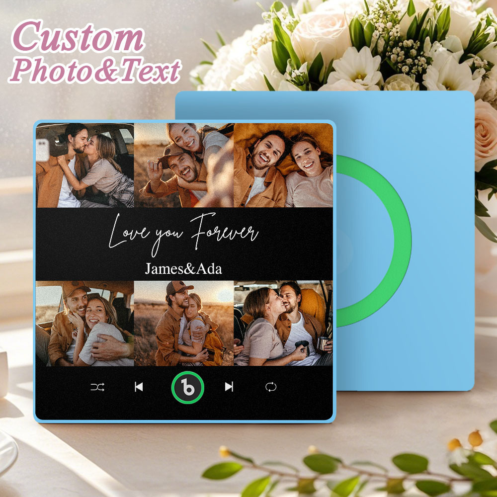 Custom Music Fridge Magnet with Photo Personalized Song Album Cover Magnet Gift for Him