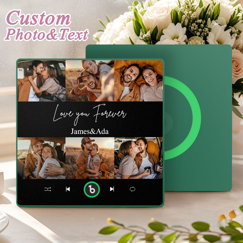 Custom Music Fridge Magnet with Photo Personalized Song Album Cover Magnet Gift for Him