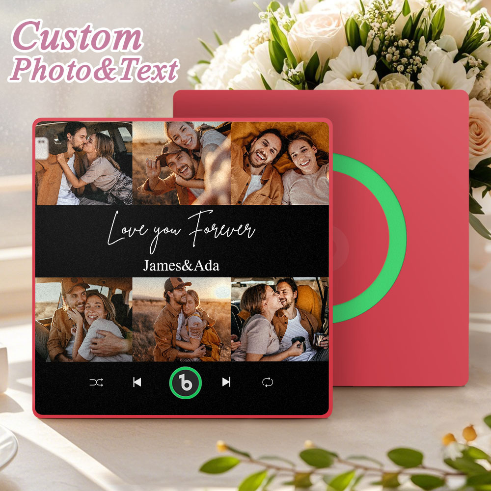 Custom Music Fridge Magnet with Photo Personalized Song Album Cover Magnet Gift for Him