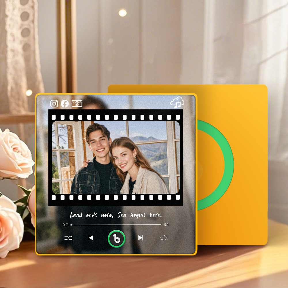 Custom Photo Music Fridge Magnet Personalized Music Refrigerator Magnet Song Album Cover for Lovers