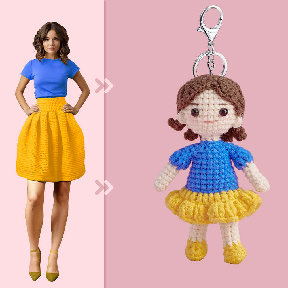 Full Body Customizable 1 Person Custom Crochet Doll Personalized Gifts Handwoven Mini Dolls - Snow White - Myphotomugs