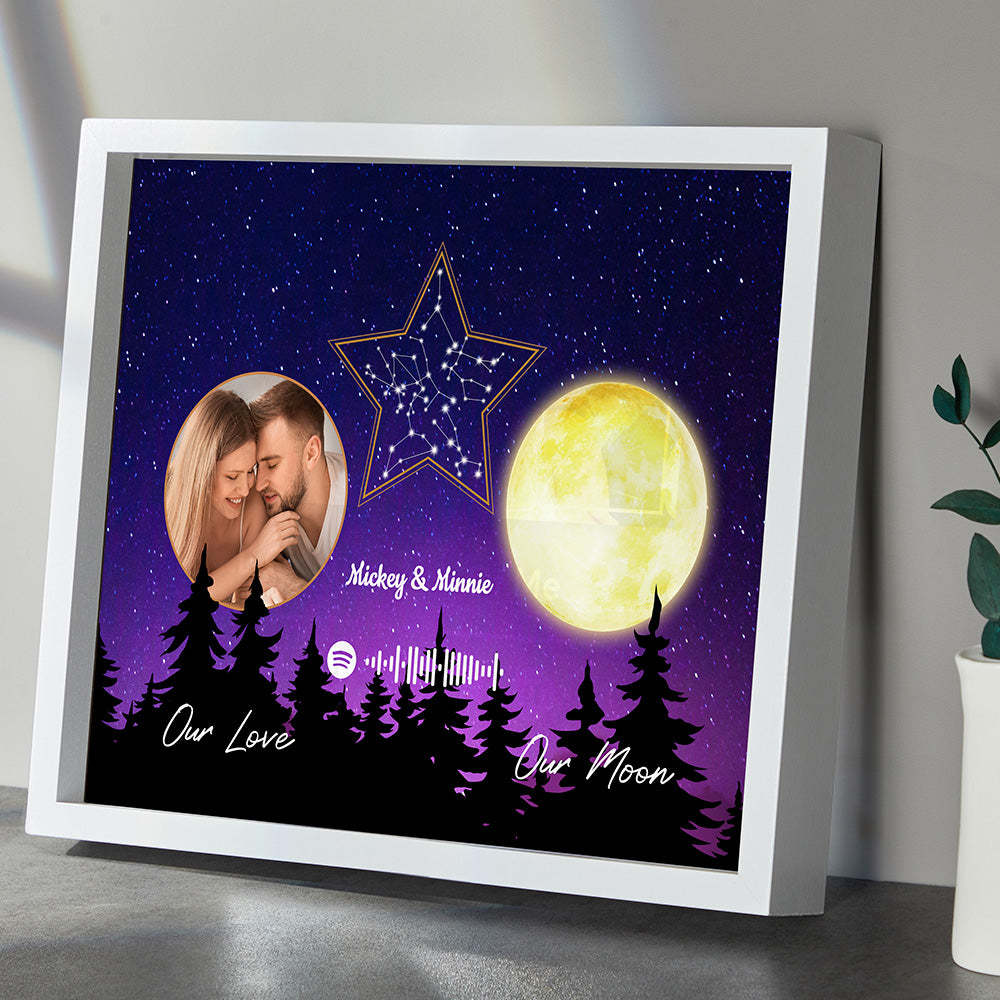 Star Map & Moon Phase with Spotify Song Print Custom Star map Moon Phase Spotify With Your Photo Print - Myphotomugs