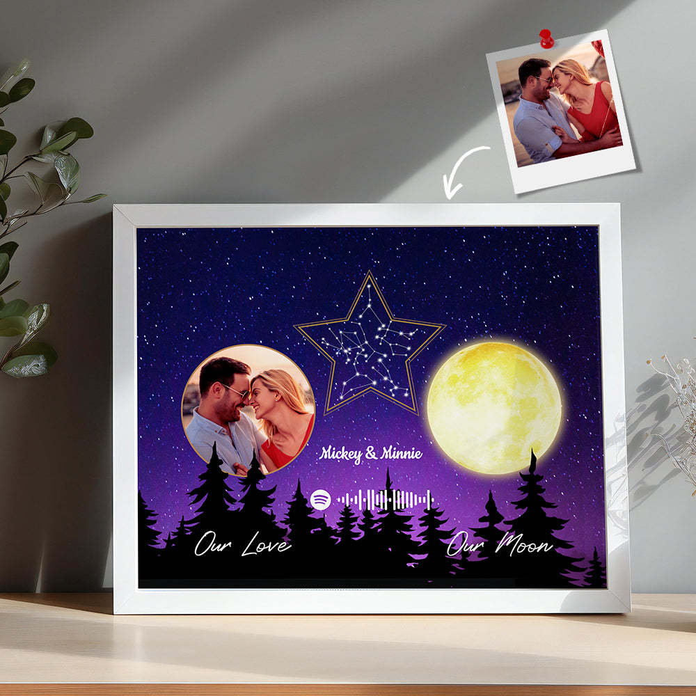 Star Map & Moon Phase with Spotify Song Print Custom Star map Moon Phase Spotify With Your Photo Print - Myphotomugs