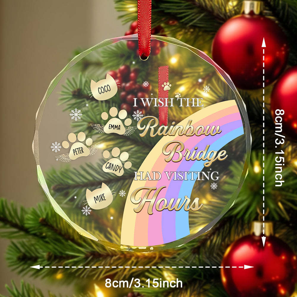 Custom Memorial Ornament I Wish The Rainbow Bridge Had Visiting Hours Ornament Gift for Pet Owners - MyPhotoMugs