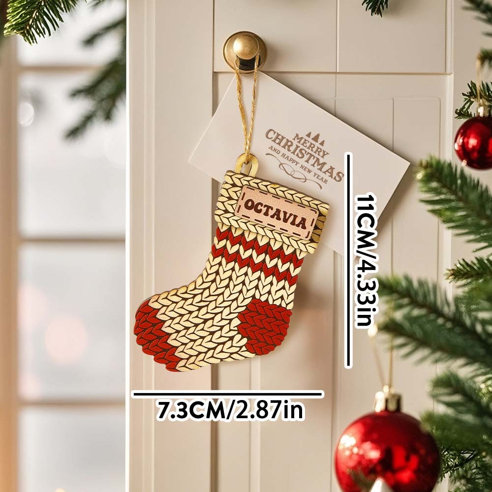 Personalized Name Winter Beanie Hat Christmas Ornament Custom Christmas Winter Mitten Stocking Sweater Ornament - MyPhotoMugs