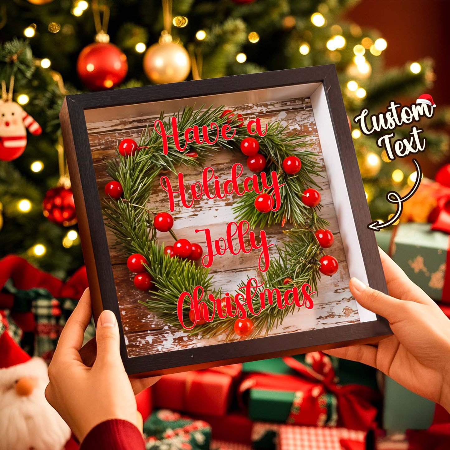 Personalized Christmas Wooden Ornament Custom Holiday Home Decoration Christmas Gift