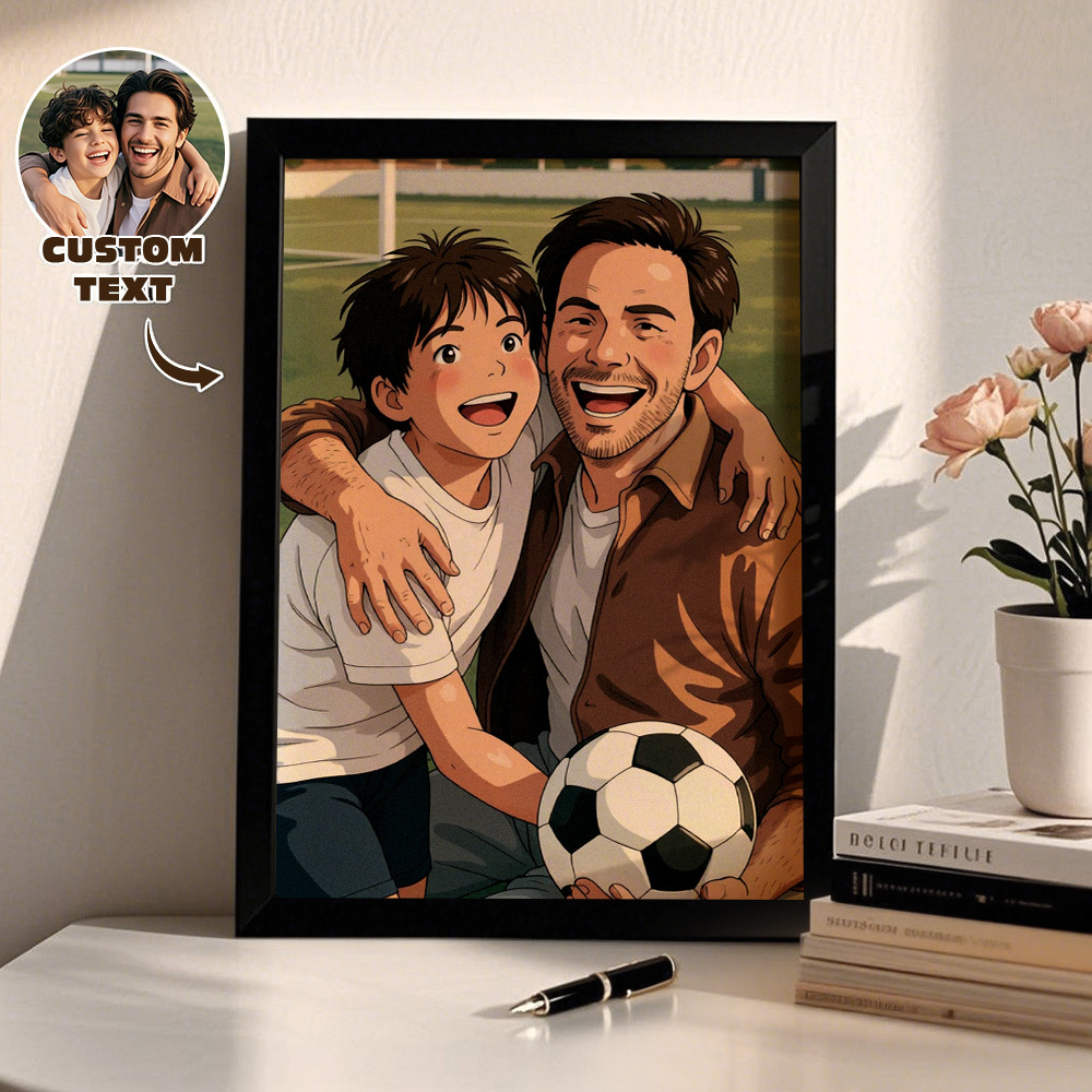 Custom Photo Ghibli Style Frame Custom Photo Frame Custom Gifts for Father
