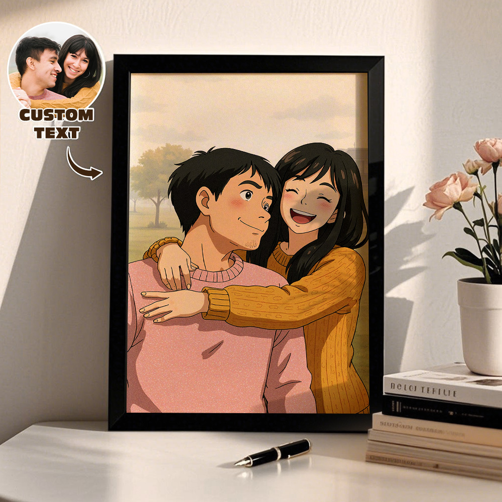 Custom Photo Ghibli Style Frame Custom Photo Frame Custom Gifts for Father