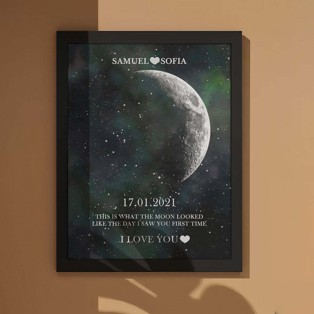 Custom Moon Phase Print Frame Anniversary Gifts for Her - Myphotomugs