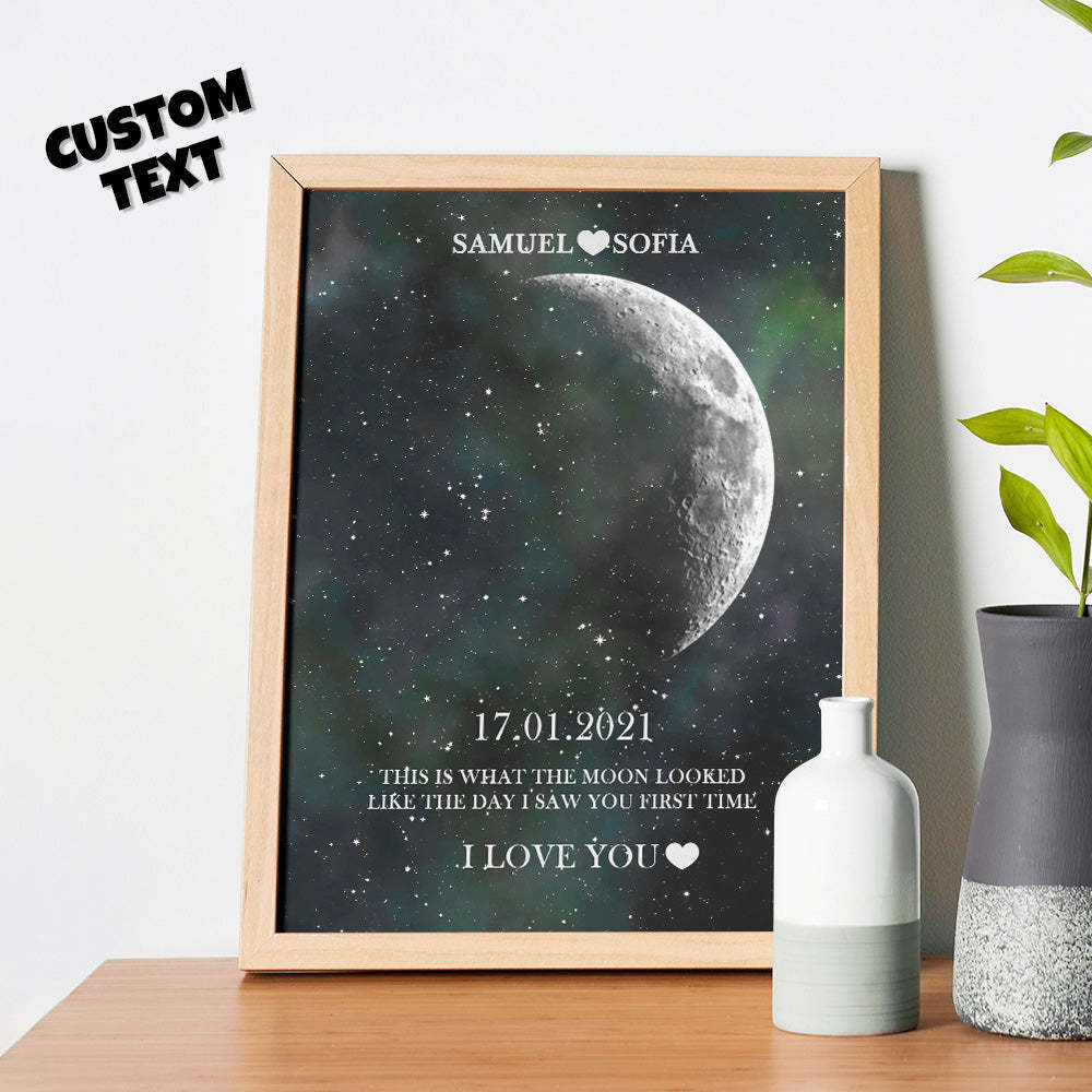 Custom Moon Phase Print Frame Anniversary Gifts for Her - Myphotomugs