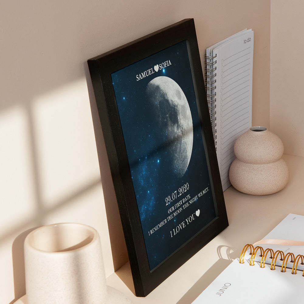 Custom Moon Phase Print Frame Anniversary Gifts for Her - Myphotomugs