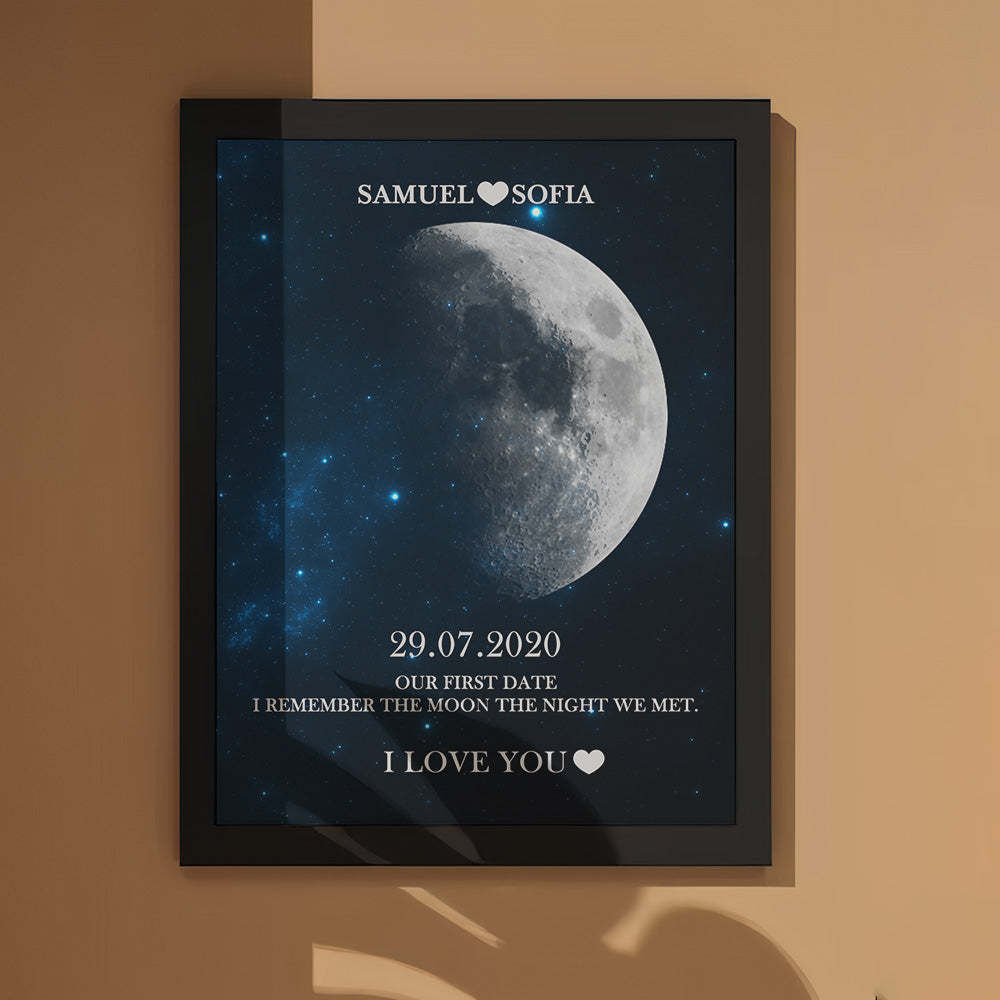 Custom Moon Phase Print Frame Anniversary Gifts for Her - Myphotomugs