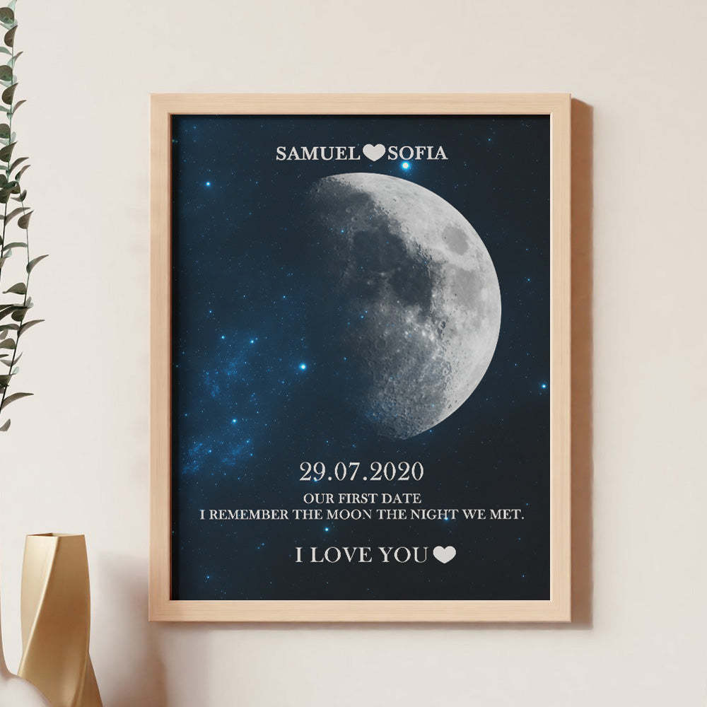 Custom Moon Phase Print Frame Anniversary Gifts for Her - Myphotomugs
