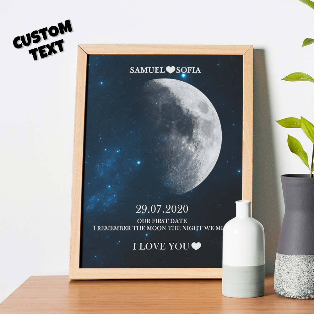 Custom Moon Phase Print Frame Anniversary Gifts for Her - Myphotomugs
