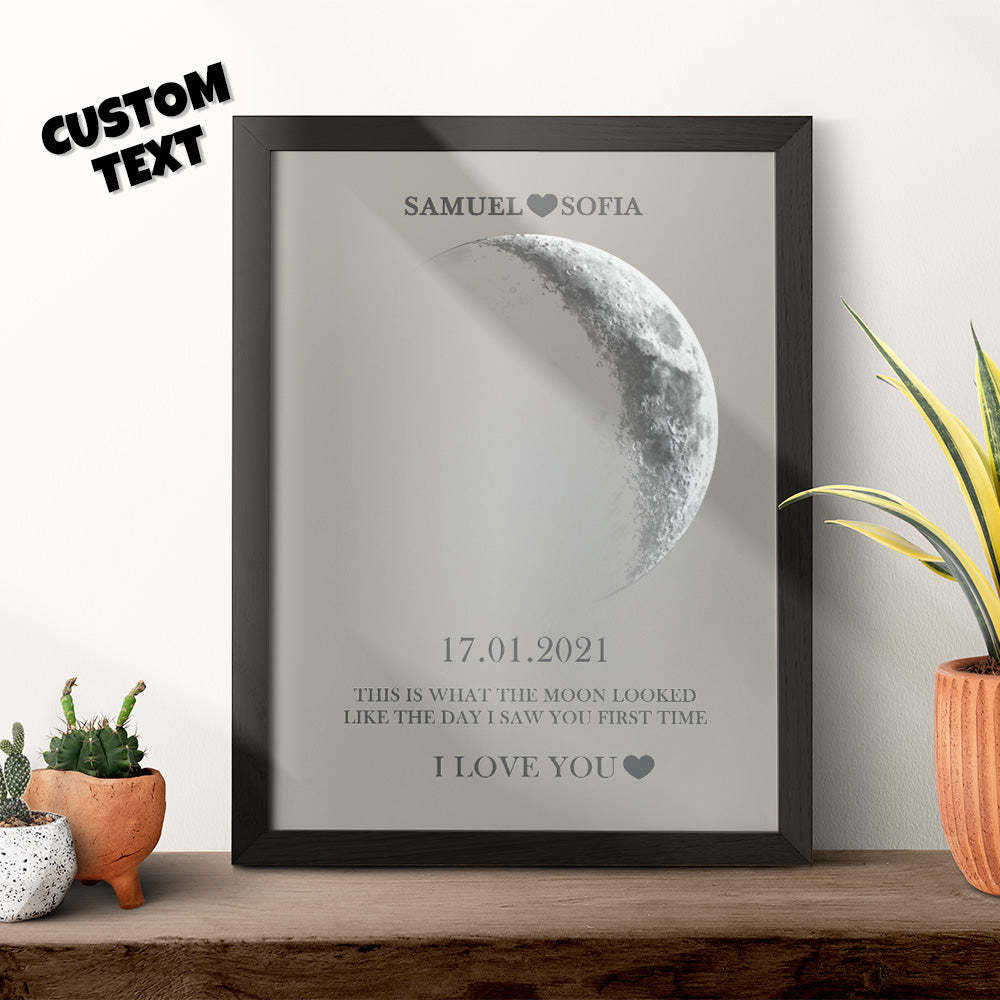Custom Moon Phase Print Frame Anniversary Gifts for Her - Myphotomugs