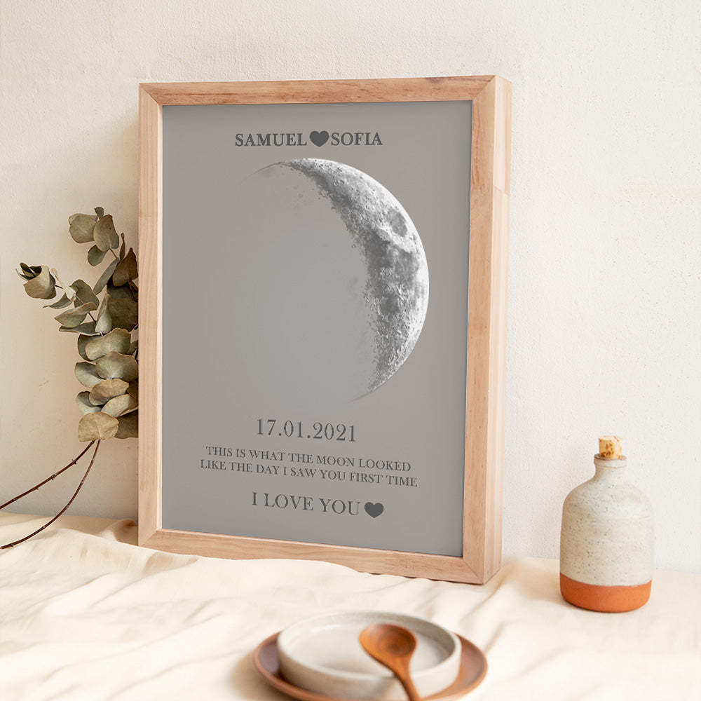 Custom Moon Phase Print Frame Anniversary Gifts for Her - Myphotomugs