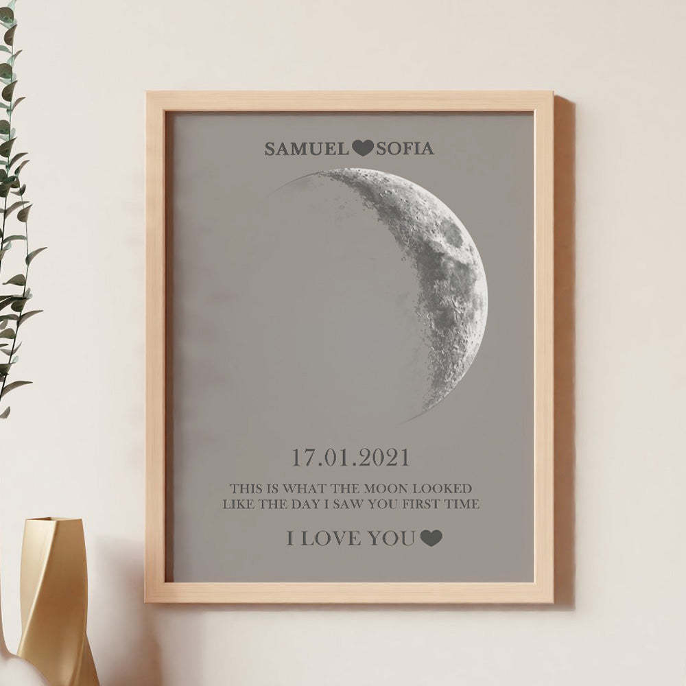 Custom Moon Phase Print Frame Anniversary Gifts for Her - Myphotomugs