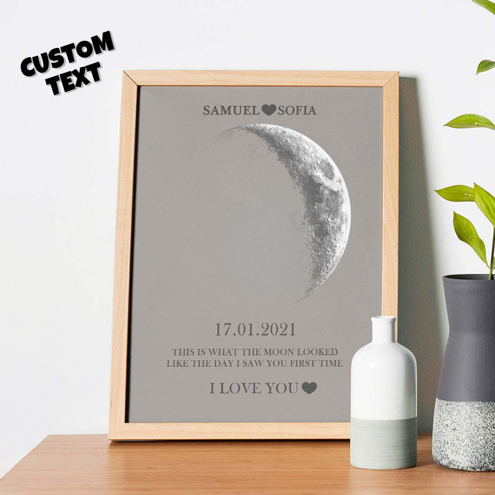 Custom Moon Phase Print Frame Anniversary Gifts for Her - Myphotomugs