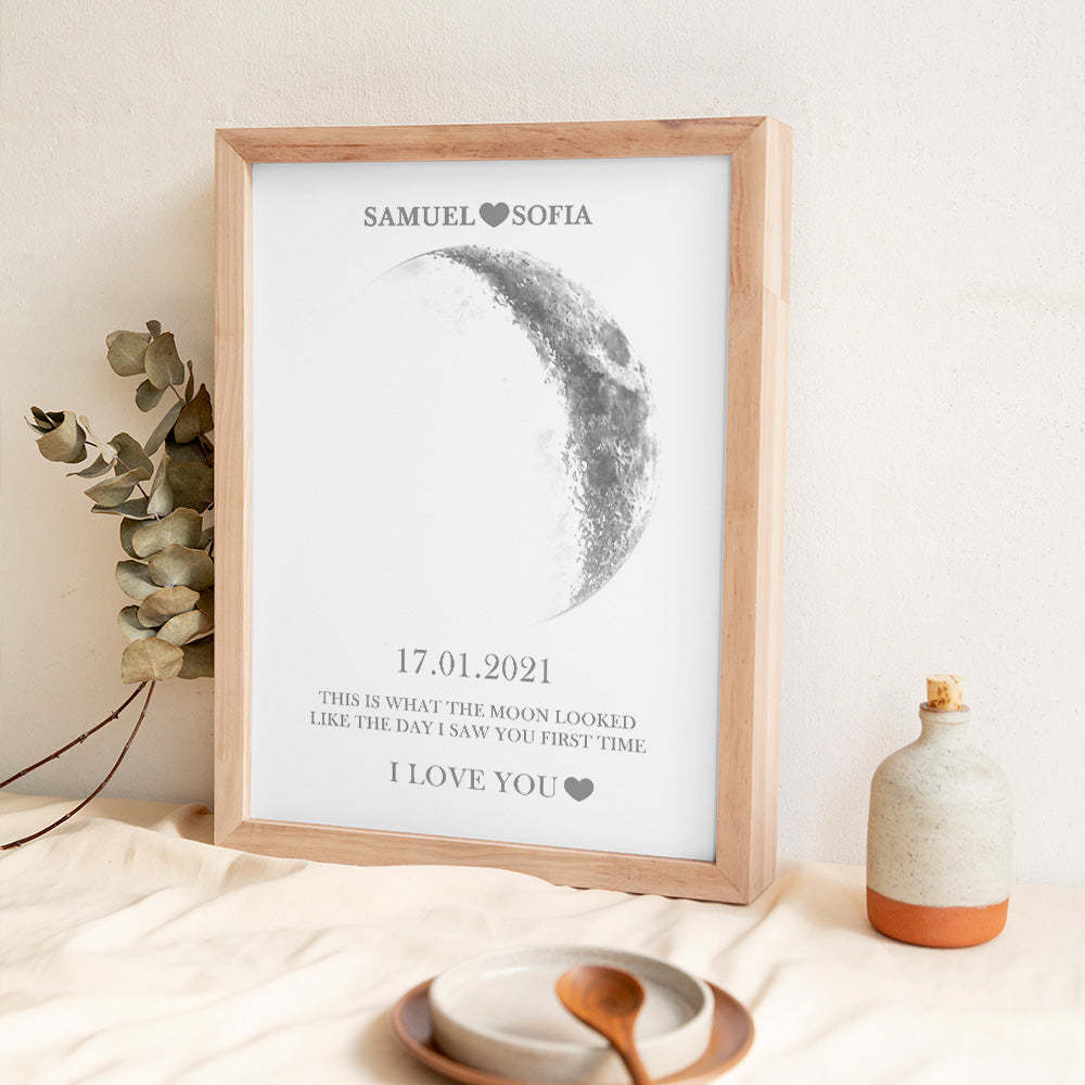 Custom Moon Phase Print Frame Anniversary Gifts for Her - Myphotomugs