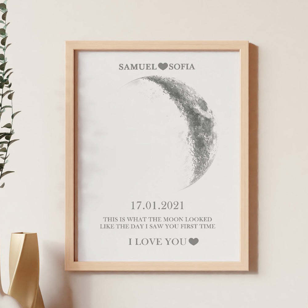 Custom Moon Phase Print Frame Anniversary Gifts for Her - Myphotomugs
