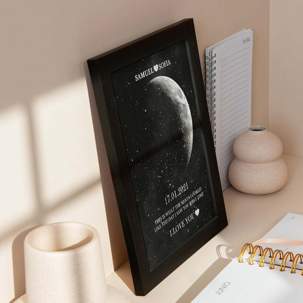 Custom Moon Phase Print Frame Anniversary Gifts for Her - Myphotomugs