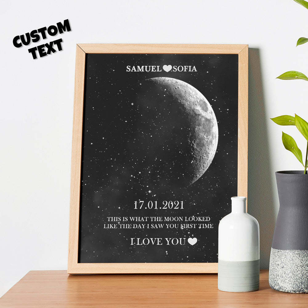 Custom Moon Phase Print Frame Anniversary Gifts for Her - Myphotomugs