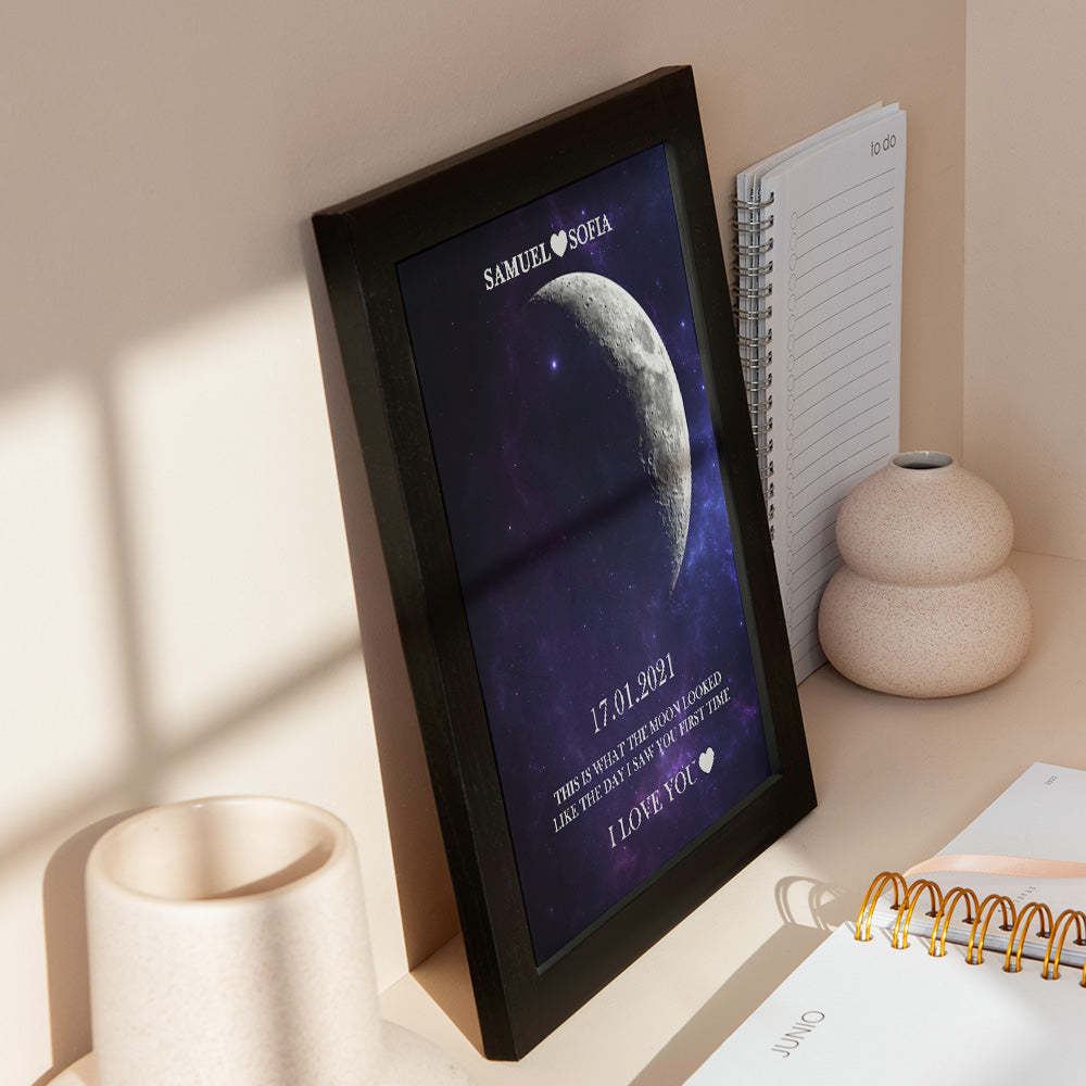 Custom Moon Phase Print Frame Anniversary Gifts for Her - Myphotomugs